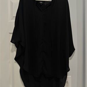 Mossimo Black Flowy V-Neck Blouse Dolman Sleeve Relaxed Fit
